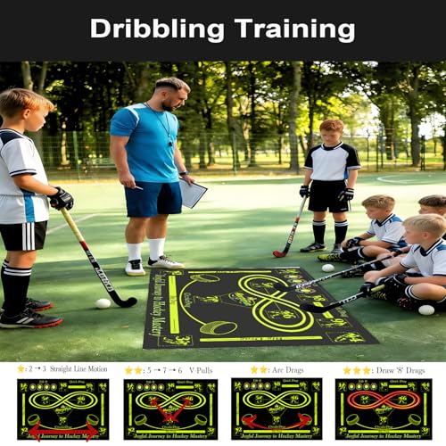 Hockey Training Equipment, Non-Slip Dribbling Training Mat, Field Trainer - size: 35"*59"