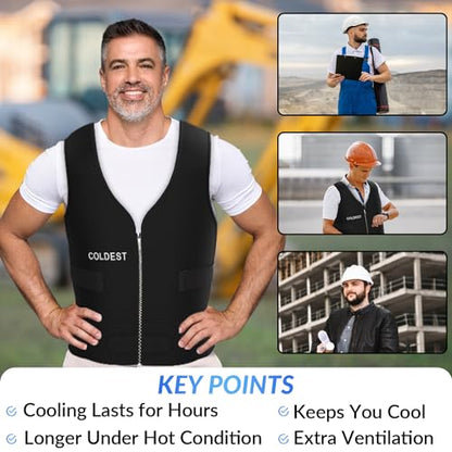 Coldest Cooling Jacket, Reusable Ice Packs for Hot Weather, Ice Vest for Men & Women, Cycling, Running, Athletes - size: Small