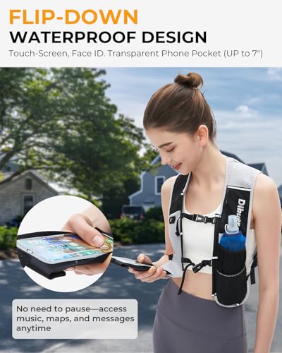 Running Hydration Vest with 17 oz Soft Flask and Phone Pocket, Grey
