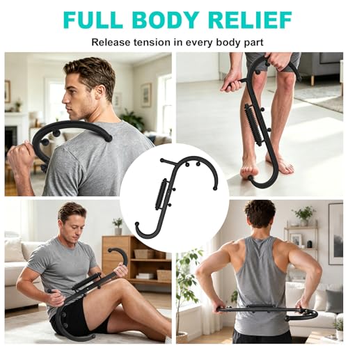 Trigger Point Massage Tool, Back Massager Stick with Massage Roller