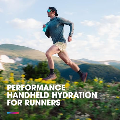 HydraPak SkyFlask Speed - Collapsible Handheld Running Water Bottle (350ml, 500ml, 500ml Insulated) - Adjustable Strap, Lightweight, Spill-Proof Cap - color: *NEW* Malibu Blue, style: 500ml