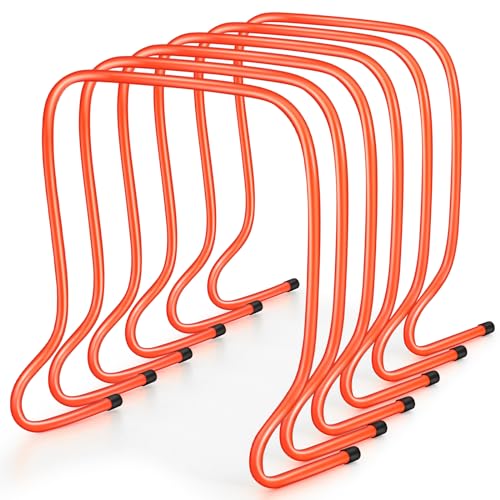 Leyndo 6 Pcs Plyo Hurdles Training Equipment Practice Speed Hurdles Training Track Agility Soccer Football Basketball Baseball Plyometric for Kids Athletes Indoor Outdoor Sports - color: Orange, size: 20 Inch