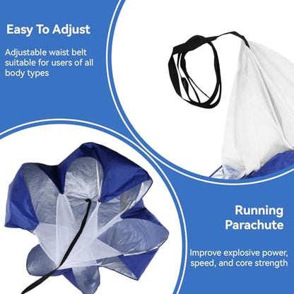 Cyrank Running Parachute, Adjustable Running Speed Training Speed Training Parachute Sports Power Drills Chute for Youth and Adults