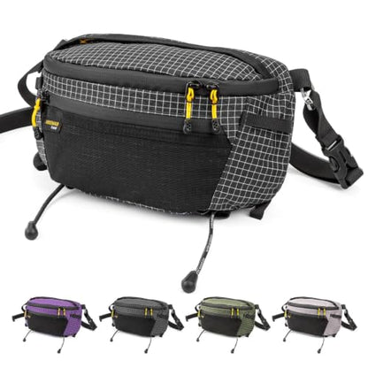 HIKEMAN Waist Bag Strap Pack Pouch for Backpack Lightweight Phone Pocket - color: Black