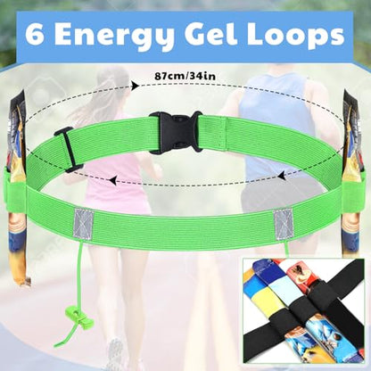 JOVITEC 2 Pack Race Number Belt with 6 Gel Loops, Yellow and Black - color: Yellow and Black