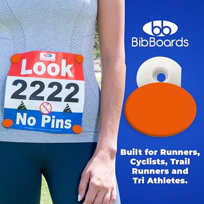 BibBoards bibSNAPS Race Bib Clips, Plain Orange, 4 Pack - color: Plain Orange