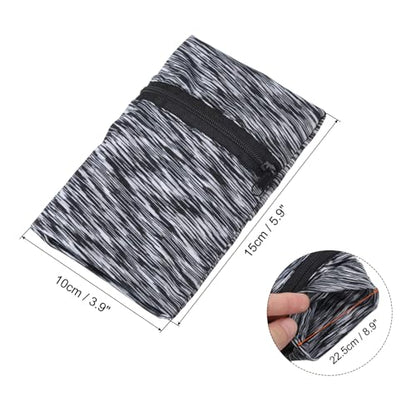 PATIKIL Wrist Pouch, Wrist Wallet Sports Wristband Wallet with Zipper Pocket for Running Jogging Hiking Cycling Yoga - color: Dark Gray