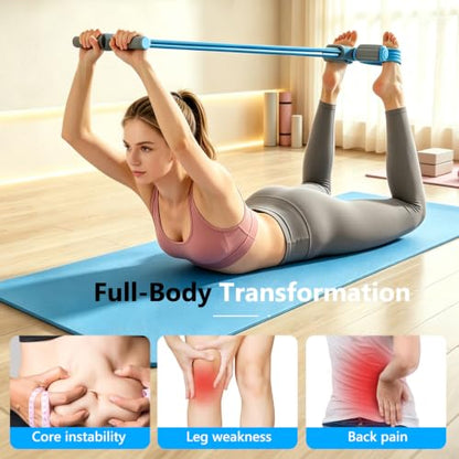 Pedal Resistance Band with Handle - size: 4 Levels（Blue ）