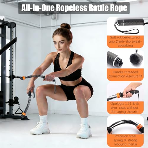 Portable Ropeless Battle Ropes, Adjustable Weights Cordless Battle Ropes.