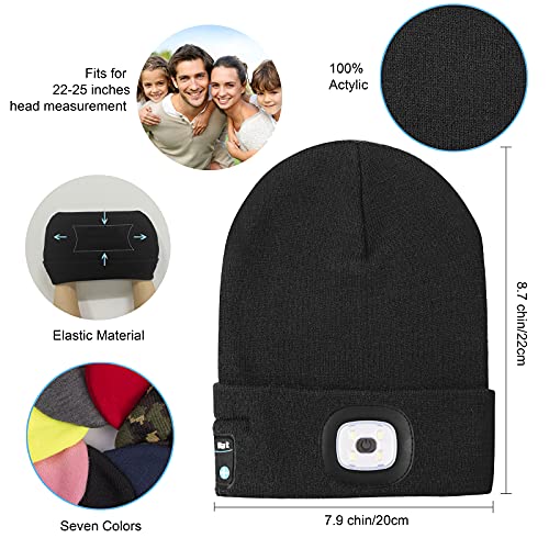 Keains Bluetooth Beanie with LED Light, Gifts for Men Women Dad Husband Him - color: Camouflage Green