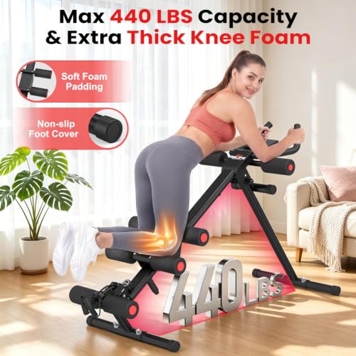 RELIFE REBUILD YOUR LIFE AB Workout Machine Adjustable Ab Trainer Machine - color: Black-1