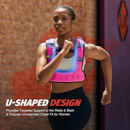 ZELUS Weighted Vest for Women & Men, U-Shaped Running Vest with Arm Pocket - color: Pink, size: 20LB