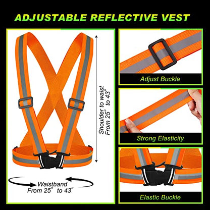Hercicy Reflective Vest High Visibility Safety Vests Bulk - color: Green, Orange