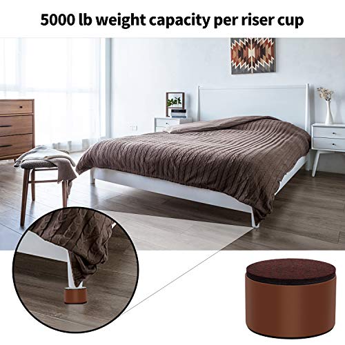 Ezprotekt 2" Bed and Furniture Risers Heavy Steel Sofa Table Dresser Risers - color: Brown, size: 3.15" x 2"