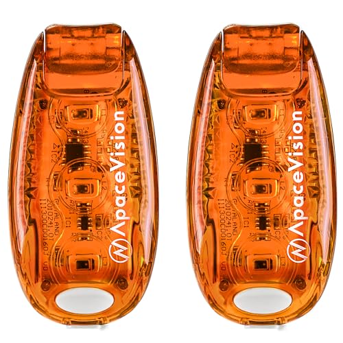 EverLightFX USB Rechargeable LED Safety Light (2 Pack) by Apace - Super Bright Bike Tail Light Works Brilliantly as Running Light for Joggers, Pets, Bicycle Strobe or Rear Clip On Lights - color: Orange