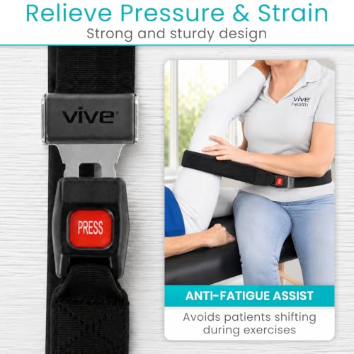 Vive Mobilization Belt for Physical Therapy with Buckle - Manual Traction Stretching Band - PT Traction Strap Belt for Stretching, Mobility, Massages & Exercise