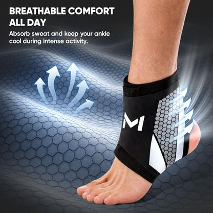 2 Pack Ankle Brace Compression Support for Men Women - color: Purple