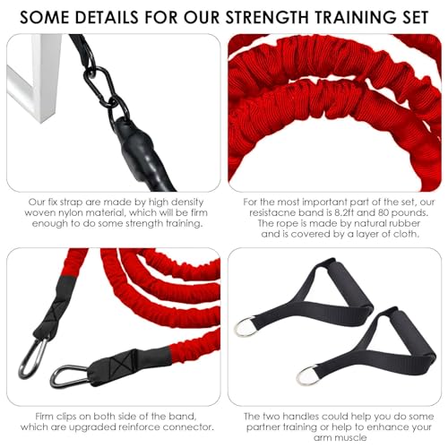 Speed Agility Training Equipment, 80lb Resistance Band Set to Improve Power, Strength, Focus Full Body Workout for Football, Basketball, Soccer, Tennis, Running, Jumping - color: Orange