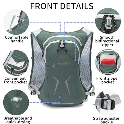 Carey STEN Lightweight Hydration Backpack with 1.5-Liter Water Bag - color: Olive green