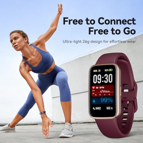 Fitness Tracker Smart Watch, 1.47" Color Screen, 100+ Sports, Purple - color: Purple
