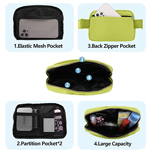 VOROLO Fanny Pack For Women And Men Crossbody Bag Belt Bag Grass Green - color: Grass Green with rope