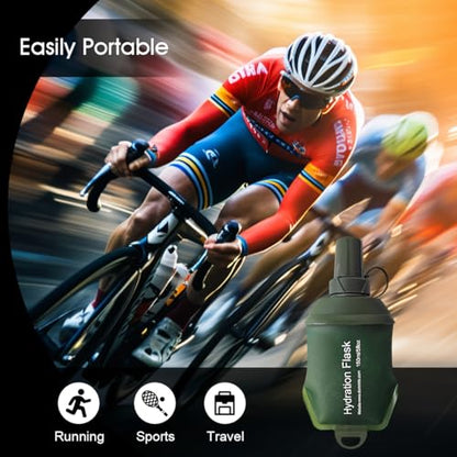 WILDREEDS 250ml Soft Flask, TPU Collapsible Soft Water Bottle for Hydration Pack, Running Vest, Folding Water Bottle for Hiking Cycling Climbing-2Pcs, Green - color: 2pcs, 250ml Green