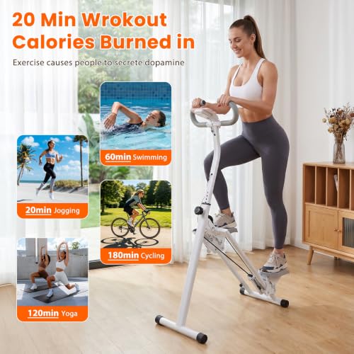 Stair Stepper for Home Gym Exercise, Vertical Climber Exercise Machine for Full Body Workout, Compact Folding Cardio E xercise Climber with Adjustable Handlebar
