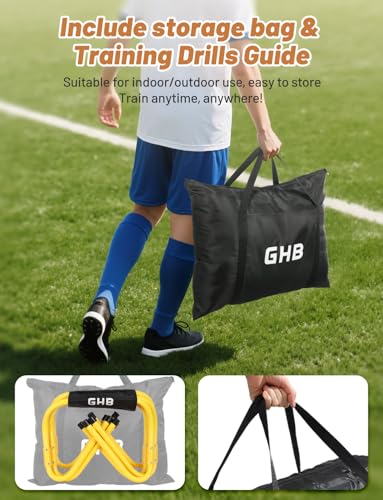 GHB Agility Hurdles Adjustable 8.3"&12.6" Speed Training Equipment Set - color: Yellow 5 Pack