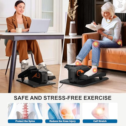 Under Desk Elliptical Leg Exerciser While Sitting for Seniors - color: Orange
