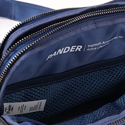 Pander Nylon Fanny Pack Belt Bag for Women with 5 Zipper Pockets - color: Blue Perennial
