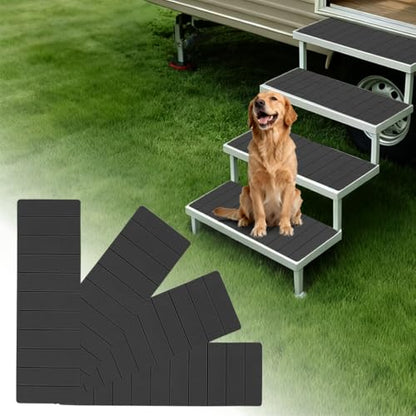RV Step Covers 4 Pack, 24"x7.5", 6mm Thick High-Density EVA Foam: Self-Adhesive, Non-Slip RV Stair Covers. Trimmable Waterproof for Trailers, Camper, Motorhome. (Charcoal Gray) - color: Charcoal Gray
