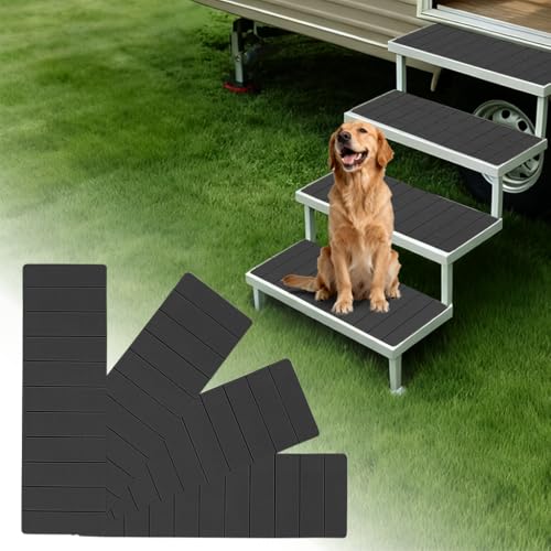 RV Step Covers 4 Pack, 24"x7.5", 6mm Thick High-Density EVA Foam: Self-Adhesive, Non-Slip RV Stair Covers. Trimmable Waterproof for Trailers, Camper, Motorhome. (Charcoal Gray) - color: Charcoal Gray