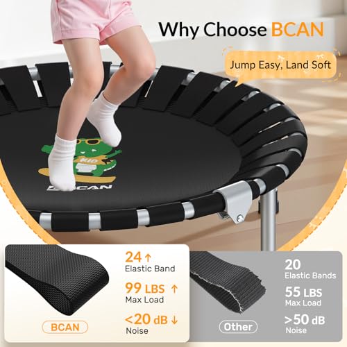 BCAN SP1 36'' Kids Toddler Trampoline Indoor, Foam Handle | FED Fitness - color: Pink