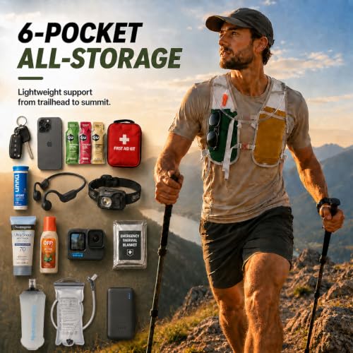 Running Vest with 2L Hydration Bladder Lightweight Pack - color: Forest Green