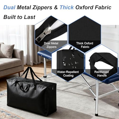 Qivine Upgrade Massage Tables Bag, 28-37 Inch Portable Spa Bed Lightweight Bag, Physical Therapy Table Carry Case with Durable Zipper Tear-Resistant Oxford for Folding Table