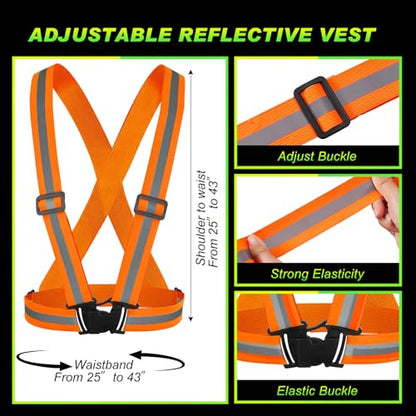 Hercicy Reflective Vest High Visibility Safety Vests Bulk - color: Orange