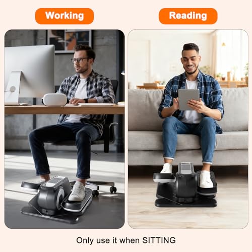 Under Desk Elliptical Machine with-Remote Control - color: Silver