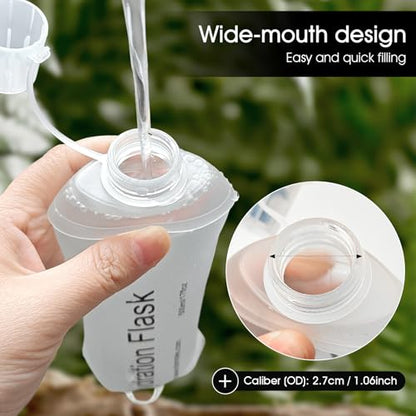 GUYI GYGYL Soft Flask Collapsible Water Bottle for Sports, 500ml White 2pcs - color: 2Pcs 500ml White