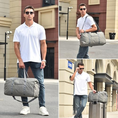 Carry On Luggage 22x14x9 Airline Approved, 40L Gym Duffle Bag for Travel - color: Grey, size: 40L