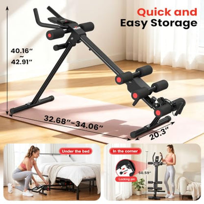 RELIFE REBUILD YOUR LIFE AB Workout Machine Adjustable Ab Trainer Machine - color: Black-1
