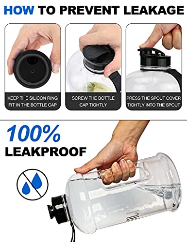 Portable Large Plastic Water Bottle - BPA-free Half Gallon Reusable 2 Liter Water Jug for Outdoor Hiking Fitness Travel Camping Cycling - color: Clear
