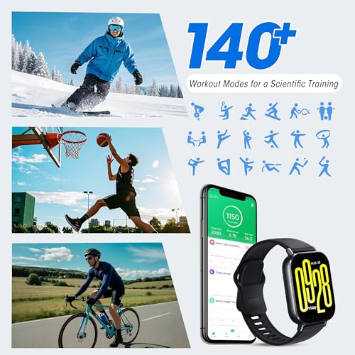 Xiaomi Redmi 5 Active Smart Watch, Step Counter Watch for Women Men with 2" LCD Large Display, 140 Sports Modes, 5ATM Waterproof (Active-Midnight Black) - color: Black