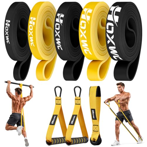 HOXWC Resistance Bands, Heavy Duty Pull Up Resistance Band with Door Anchor, Handles, Exercise Bands for Working Out Men&Women, Ideal for Pull Up, Muscle Training, Physical Therapy, and Home Workouts