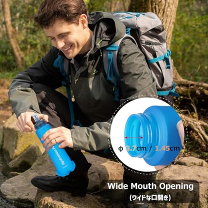 Azarxis TPU Soft Flask Collapsible Water Bottle Running Folding Gel Water Reservoir Handheld for Hydration Pack Hiking Cycling Climbing Jogging Marathon Trail Race - color: #05 White - 500ml - 2-pack