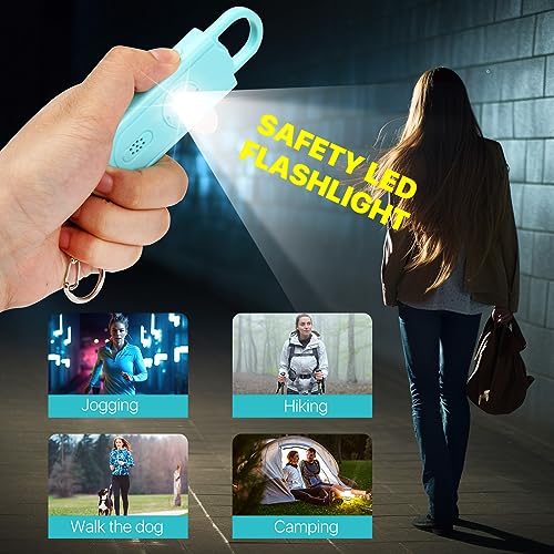 Personal Safety Alarm for Women Girls, 130dB Loud Siren + LED Light, Stylish Keychain, Easy-Pull Emergency Self-Defense for Night Safety, Running, Travel, College Students Self Defense Device Gift - color: Blue