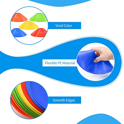 25/50/100pcs Disc Cones, Agility Soccer Cones with Carry Bag and Holder - color: 25pcs