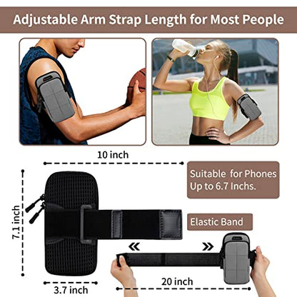 Prime Comfort Phone Arm Bands for Running, Armband Cell Phone Holder for Exercise (Gray) - color: Gray