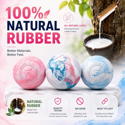 FITZELAR Massage Lacrosse Balls for Myofascial Release, Quality Certification, Massage Deep Tissue for Back and Shoulder, Trigger Point Therapy, Muscle Knots, Relieving Muscle Pain (Pink.) - color: Pink.