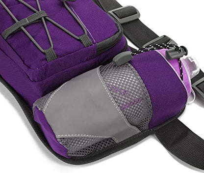 Waist Pack with Water Bottle Holder for Running Walking Hiking Fanny Pack - color: Purple