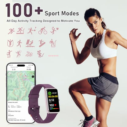 Fitness Tracker with 24/7 Heart Rate,Blood Pressure Sleep Tracking,104 Sports Modes Calories Smart Watch,IP68 Waterproof Step Counter Activity Trackers Pedometer for Android&iPhone Women Men Bordeaux